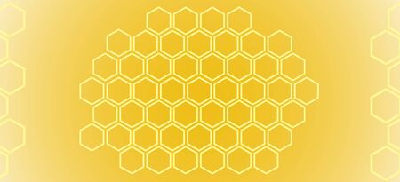 Abstract pattern on a yellow background of honeycombs.のイラスト素材