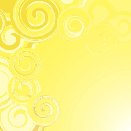 Abstract yellow background with circles from monograms.のイラスト素材