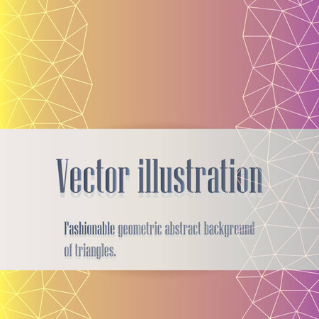 Abstract background for a modern design from triangles in yellow and purple tones.のイラスト素材