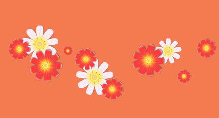 Delicate compositions of colors. Background for postcard or flyer. Illustration on a yellow red backgroundのイラスト素材