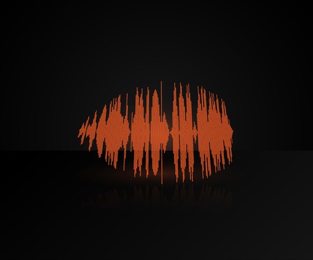 3D sound track on a black background. Graphic audio track.の写真素材