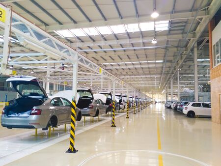 Solomonovo, Ukraine - January 15: Large-Scale Production of Skoda Carsのeditorial素材