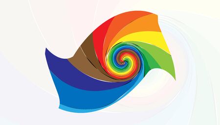 Background design in the form of a palette of colors. Abstraction on the theme of the color palette. Curled linesのイラスト素材