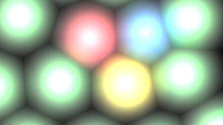 Bright glow of different colors on a black background. Glare of different colors.の写真素材