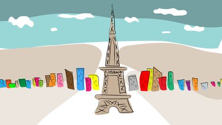 The colorful city of Paris.のイラスト素材