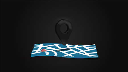 GPS map navigation with pointers isolated on white background. vector 3d design.のイラスト素材