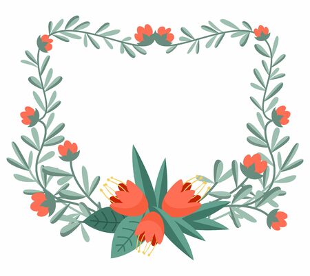 Floral frame for your design projectsのイラスト素材