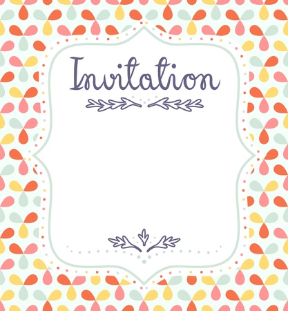 Cute invitation template for festive eventsのイラスト素材