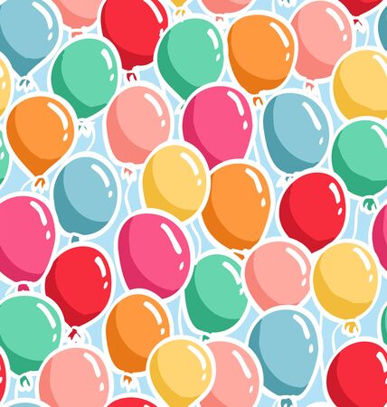 Bunch of colorful balloons seamless patternのイラスト素材
