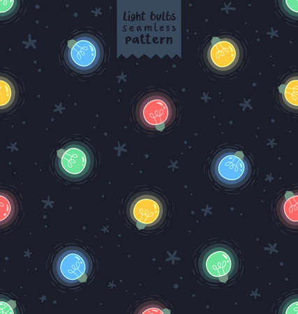 Shiny light bulbs seamless patternのイラスト素材