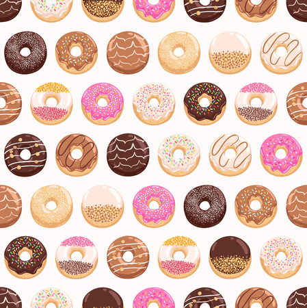Yummy donuts seamless patternのイラスト素材