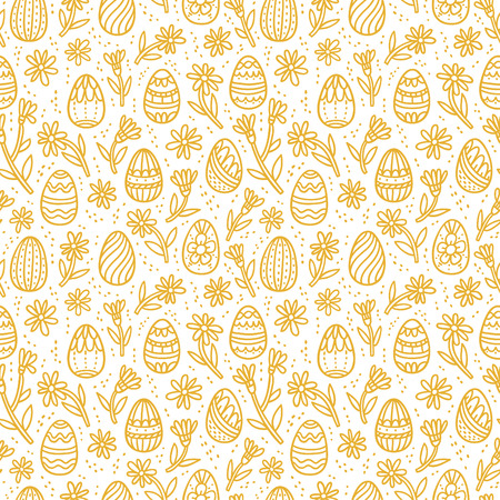 Decorative Easter gold eggs seamless patternのイラスト素材