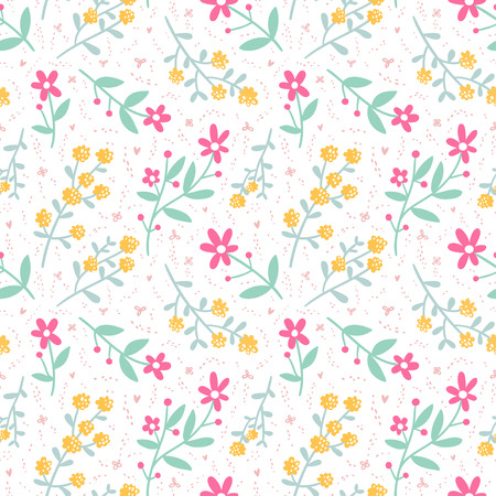 Spring mood seamless floral patternのイラスト素材