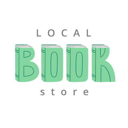 book store sign, vector illustration, isolated on whiteのイラスト素材