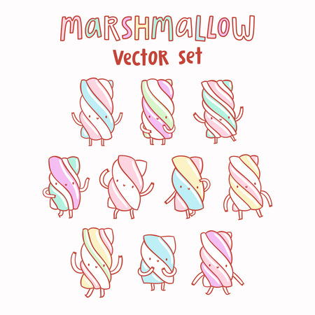 Marshmallow isolated vector cartoon setのイラスト素材