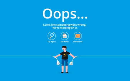 Oops 404 error page, vector templateのイラスト素材