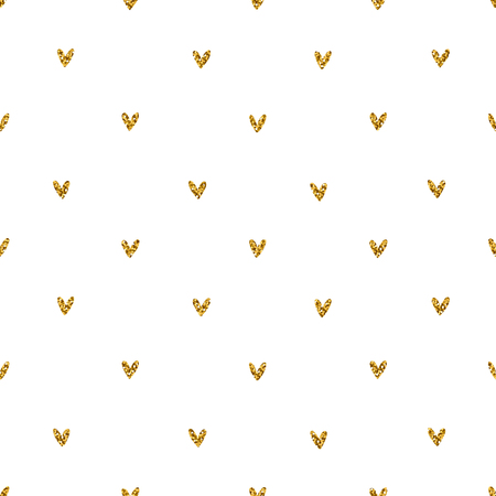 Golden glitter hearts seamless patternのイラスト素材