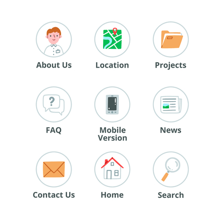 Website icons vector set, isolated on white backgroundのイラスト素材