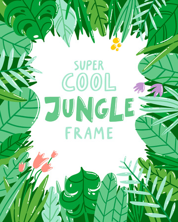 Jungle frame, super cool vector illustrated templateのイラスト素材