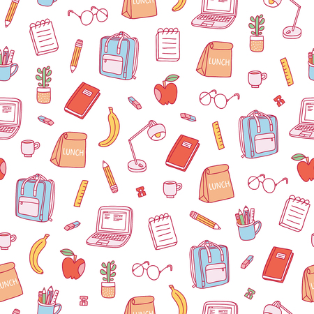 Back to school seamless patternのイラスト素材