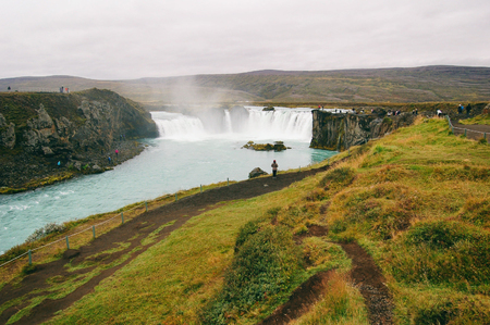 Godafoss waterfall in Icelandの写真素材