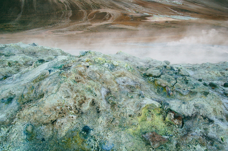 Namafjall geothermal area in Icelandの写真素材