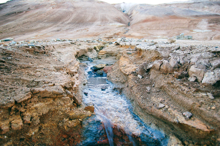 Namafjall Hverir geothermal area, macro photoの写真素材