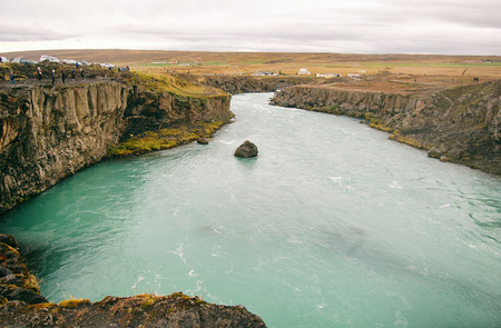 View from Godasoff waterfall to canyonの写真素材
