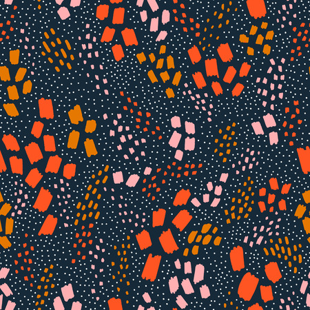 Red, pink and gold abstraction seamless patternの写真素材