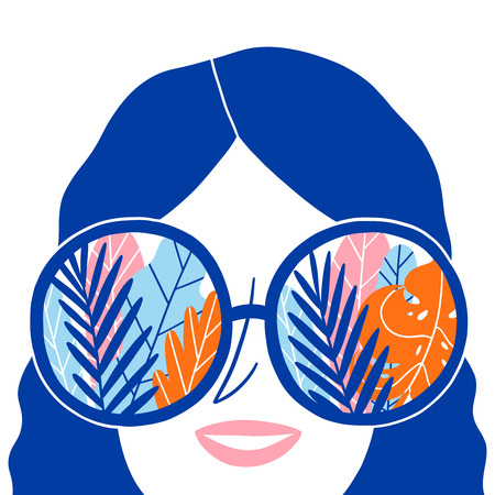 Summer in sunglasses, vector illustrationのイラスト素材