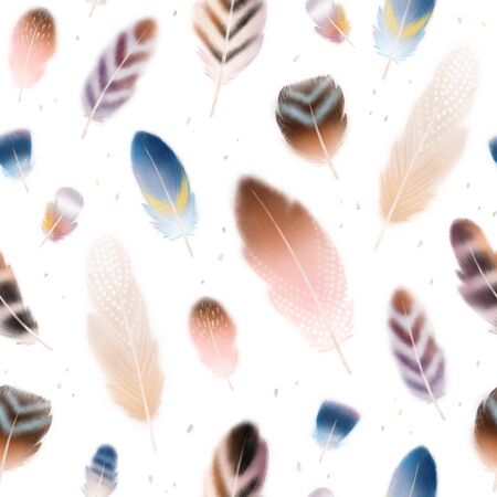 Smooth feathers seamless patternの写真素材