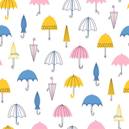 Spring umbrellas seamless patternの写真素材
