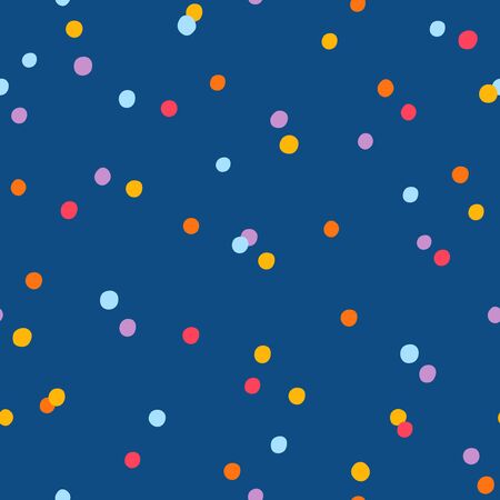 Party confetti vector seamless pattern on blue backgroundのイラスト素材