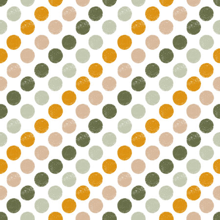 Brown and green dotted hand drawn diagonal stripes on white background, seamless pattern illustrationの写真素材