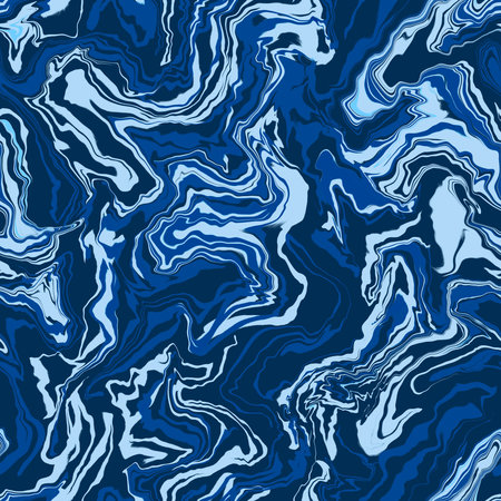 Blue tones marble hand drawn digital print, abstract watercolor seamless pattern illustrationの写真素材