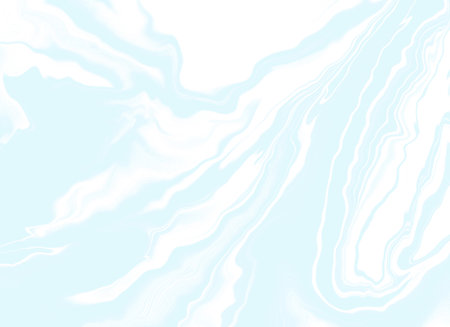 Light blue marble texture effect print, abstract watercolor background illustration with white backgroundの写真素材