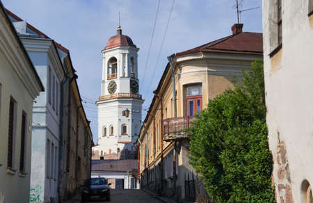 View of Vyborg and Clock Towerの写真素材