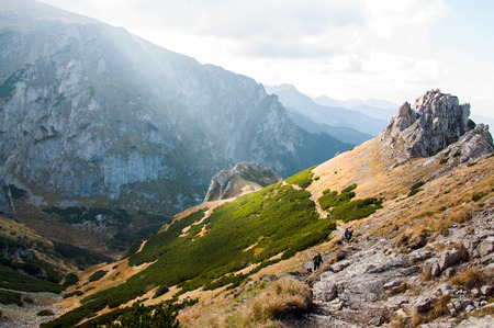 A trail in polish high mountainsの写真素材