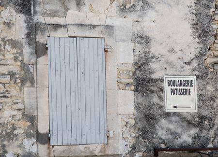 Typical colored window at Moustiers Sainte-Marie in Provence, Franceの写真素材