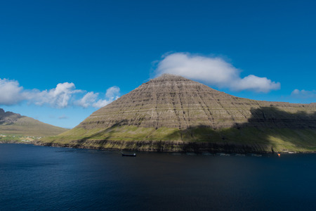 Funningsfjord in Vagar island on Faroe Island.の写真素材