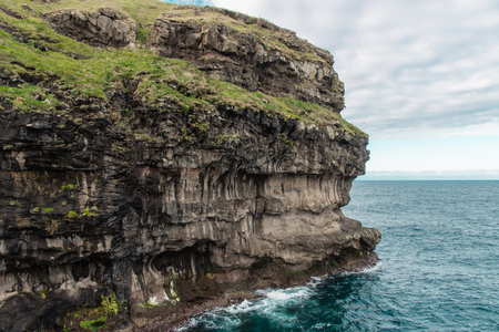 Gjogv village at Eysturoy Island on Faroe Islads.の写真素材