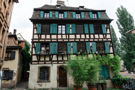 old house in la petit France district on Strasbourgの写真素材