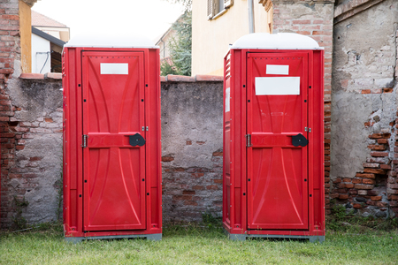 red chemical baths during a country party.の写真素材