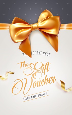 Festive greeting card or flyer with bow and ribbon. Vector illustrationのイラスト素材