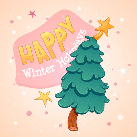 Merry Christmas greeting cards retro design. Vector illustrationのイラスト素材