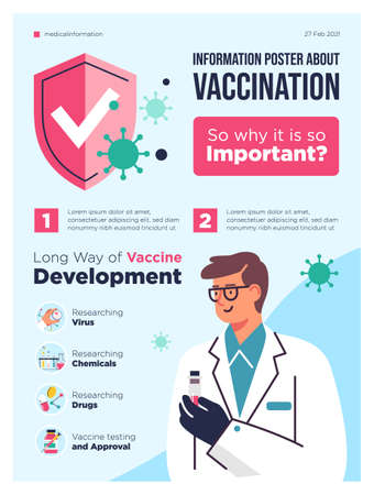 Vaccination concept infographics. health and medical vector illustration.のイラスト素材