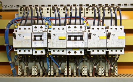 Control panel with circuit-breakers (fuse)の写真素材