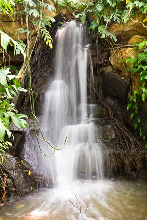 Small waterfall in the gardenの写真素材