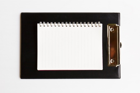 Clip board leather  with blank paperの写真素材