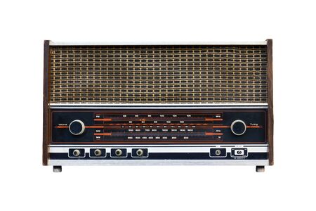 Old radio isolated on white background.の写真素材
